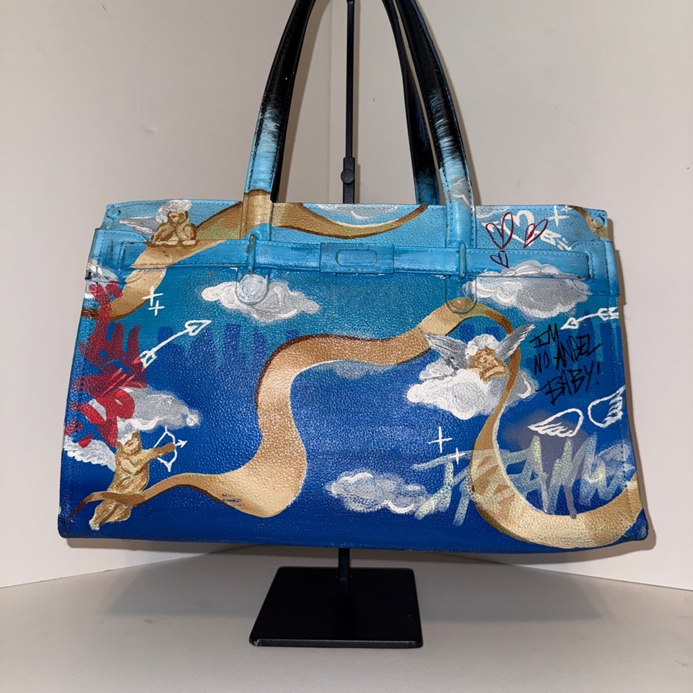 Hand-painted Artistic “baby angel” Handbag